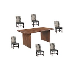 Savoy 7-piece Live Edge Solid Wood Dining Set