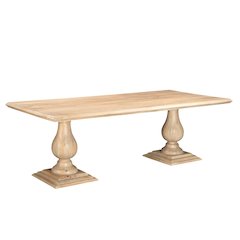 Adrien 96" Solid Wood Double Pedestal Dining Table