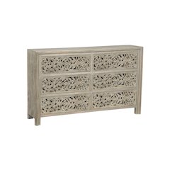Calista 6-drawer Floral Carved Solid Wood Dresser