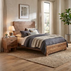 Linden Solid Wood Live Edge Panel Bed