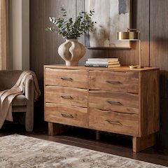 Linden Live Edge Solid Wood 6-drawer Dresser