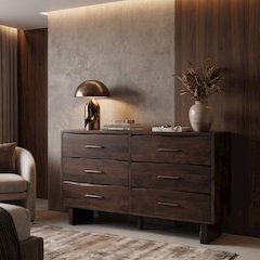Linden Live Edge Solid Wood 6-drawer Dresser