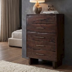Linden Live Edge Solid Wood 5-drawer Chest