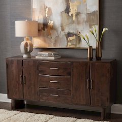 Linden Live Edge Solid Wood 3-drawer 4-door Sideboard