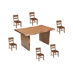Linden 7-piece Solid Wood Live Edge Dining Set