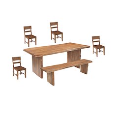Linden 6-piece Solid Wood Live Edge Dining Set