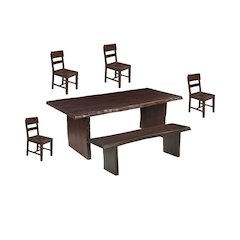 Linden 6-piece Solid Wood Live Edge Dining Set
