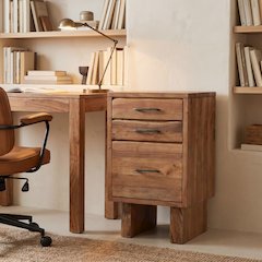 Linden Live Edge Solid Wood 3-drawer Filing Cabinet