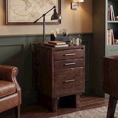 Linden Live Edge Solid Wood 3-drawer Filing Cabinet