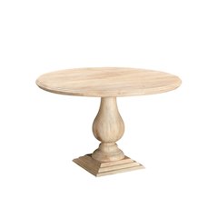 Adrien 48" Round Solid Wood Pedestal Dining Table