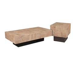 Reed 2-piece Solid Wood Living Room Table Set