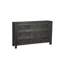 Calista 6-drawer Floral Carved Solid Wood Dresser