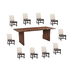 Savoy 11-piece Live Edge Solid Wood Dining Set