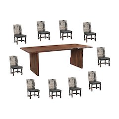 Savoy 11-piece Live Edge Solid Wood Dining Set