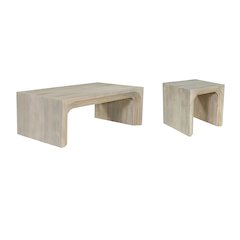 Renith 2-piece Carved Solid Wood Living Room Table Set