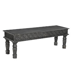 Eldris 58" Carved Solid Wood Dining Bench