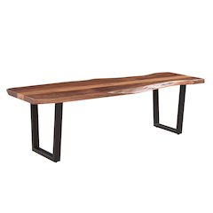 Oren 66" Live Edge Solid Wood Dining Bench