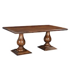 Adrien 75" Solid Wood Double Pedestal Dining Table