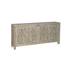Calista 4-door Floral Carved Solid Wood Sideboard