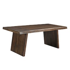 Elyria 75" Live Edge Solid Wood Double Pedestal Dining Table