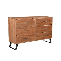 Ferris 6-drawer Live Edge Solid Wood Dresser