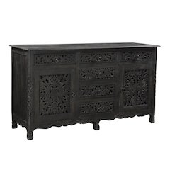 Elowen 6-drawer 2-door Floral Carved Solid Wood Sideboard