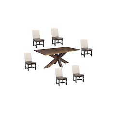 Renith 7-piece Live Edge Solid Wood Dining Set