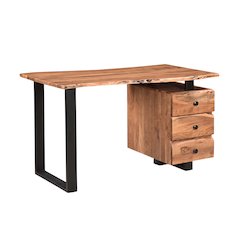 Oren 3-drawer Live Edge Solid Wood Writing Desk