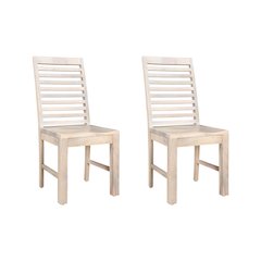 Reed Ladder Back Solid Wood Dining Chairs (Set of 2)