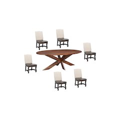 Renith 7-piece Live Edge Solid Wood Dining Set
