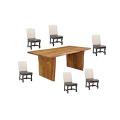 Savoy 7-piece Live Edge Solid Wood Dining Set