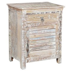 Prescott 1-drawer 1-door Shutter Solid Wood Nightstand