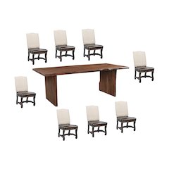 Savoy 9-piece Live Edge Solid Wood Dining Set