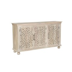Calista 3-door Floral Carved Solid Wood Sideboard