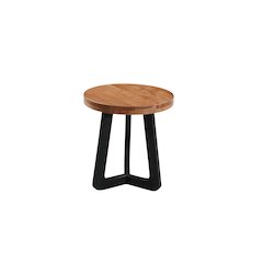Renith Round Solid Wood End Table, Brown