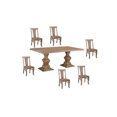 Adrien 7-piece Solid Wood Dining Set