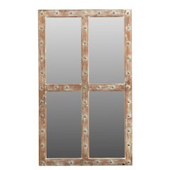 60" Windowpane Solid Wood Accent Mirror