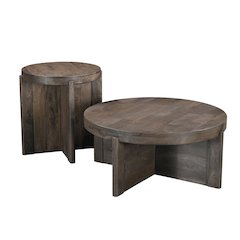 Adrien 2-piece Solid Wood Living Room Table Set