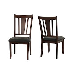 Charlton Slat Back Dining Side Chairs in Espresso, Set of 2