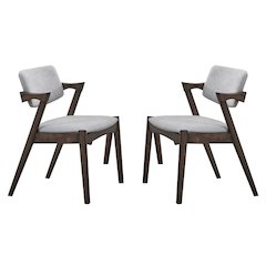Set of 2 Fabric Upholstered Dining Chairs in Walunt