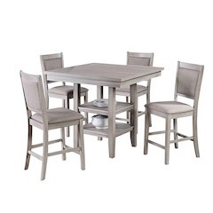 5 Piece Square Dining Set in Rustic Grey