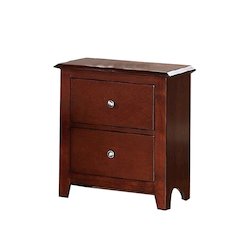 Selma Nightstand With 2 Drawers Storage In Brown Finish