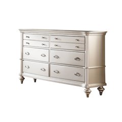 Dresser with 6 Drawers in Antique Silver