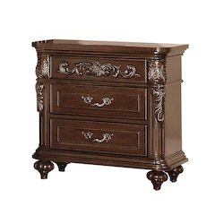 Render Wooden 3-Drawer Dark Cherry Nightstand