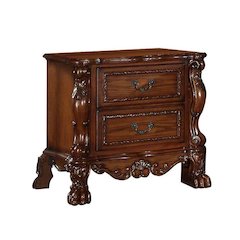 Wooden Nightstand with 2 Drawers In Cherry Oak