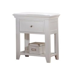 Nightstand with 1 Drawer and Shelf in White