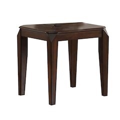 Square Wood End Table in Walnut Finish