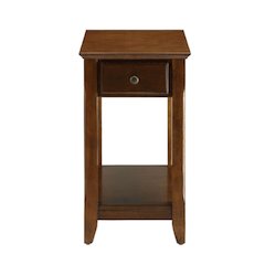 Side Table with 1 Drawer, Walnut Finish