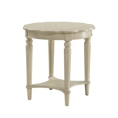 Wooden End Table with 1 Bottom Shelf in Antique White