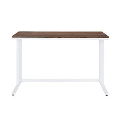 Built-in USB Port Writing Desk with Storage Drawer in Walnut